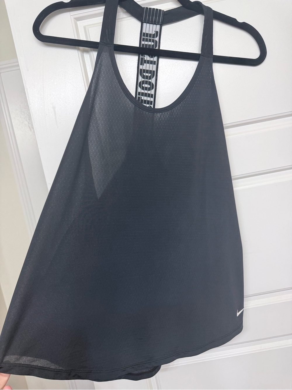 Nike Black Mesh Racerback Tank with Logo Strap